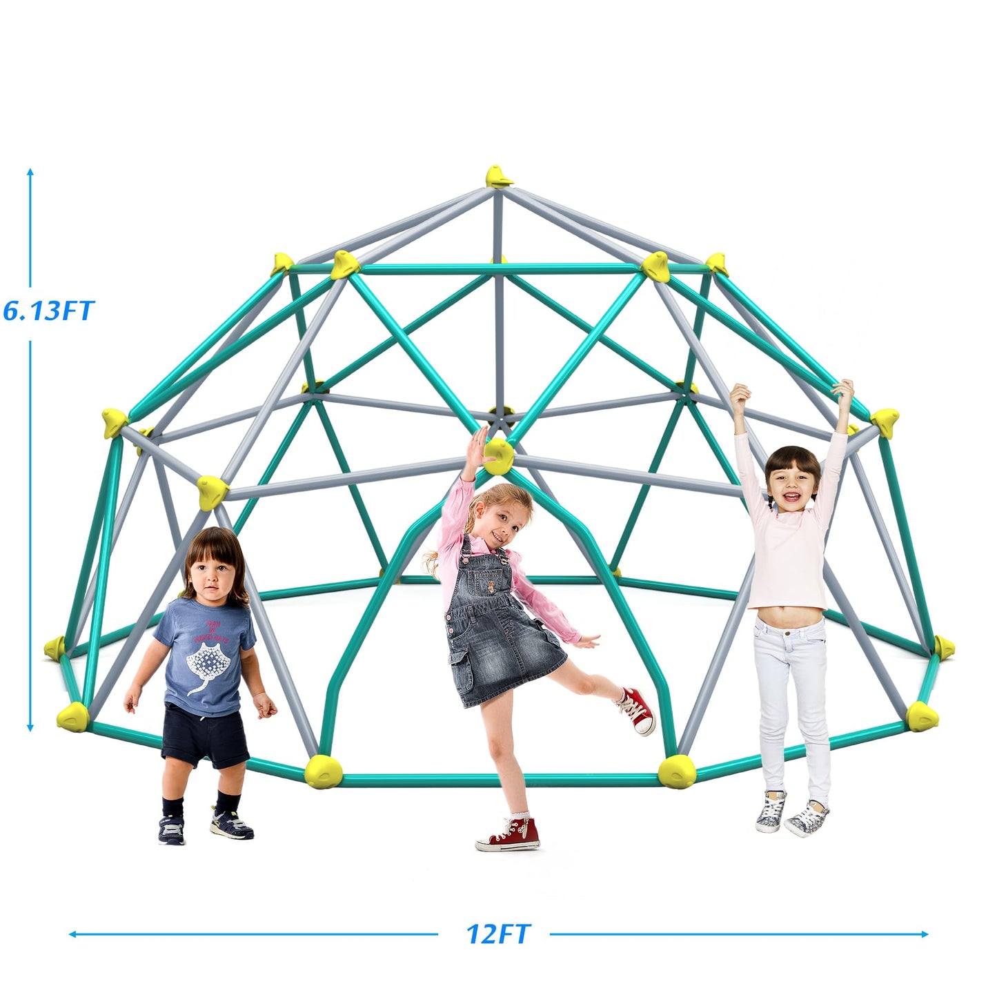 Virubi 12 FT Climbing Dome for Kids 3 +, Geometric Dome Climber Play Center - Supports 1000LBS Outdoor Playset, Easy Assembly and Move
