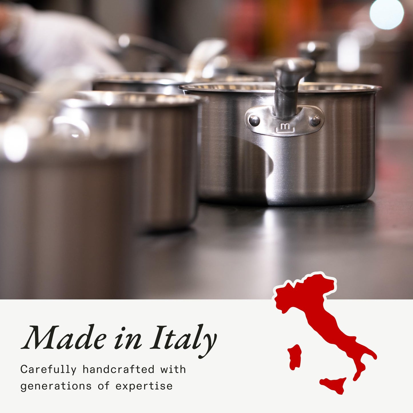 Made In Cookware | 6 Quart Stainless Steel Stock Pot With Lid | 5 Ply Stainless Clad | Professional Cookware | Crafted in Italy | Induction Compatible