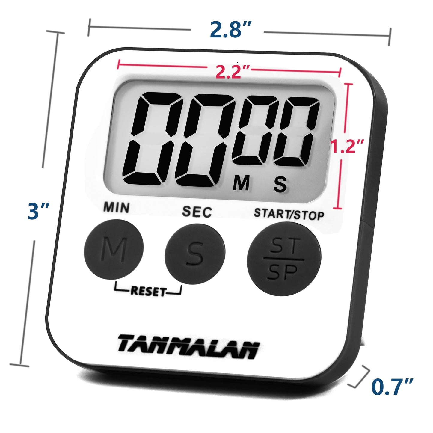 Tanmalan Kitchen Timer for Cooking Loud Alarm, Large Display, Auto Memory Loud Alarm, Large Display,Big Button,for Kids for Teacher Classroom Must Haves,Count Down-up,Easy to use (6.0-Grey)