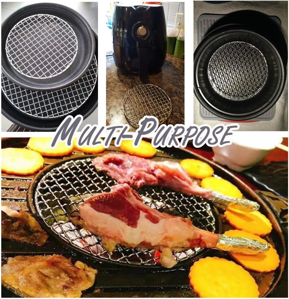 Wire Steaming Cooling and Baking Barbecue Rack, Dia 8.9" Stainless Steel Cross Wire for Air Fryer, Instant Pot,