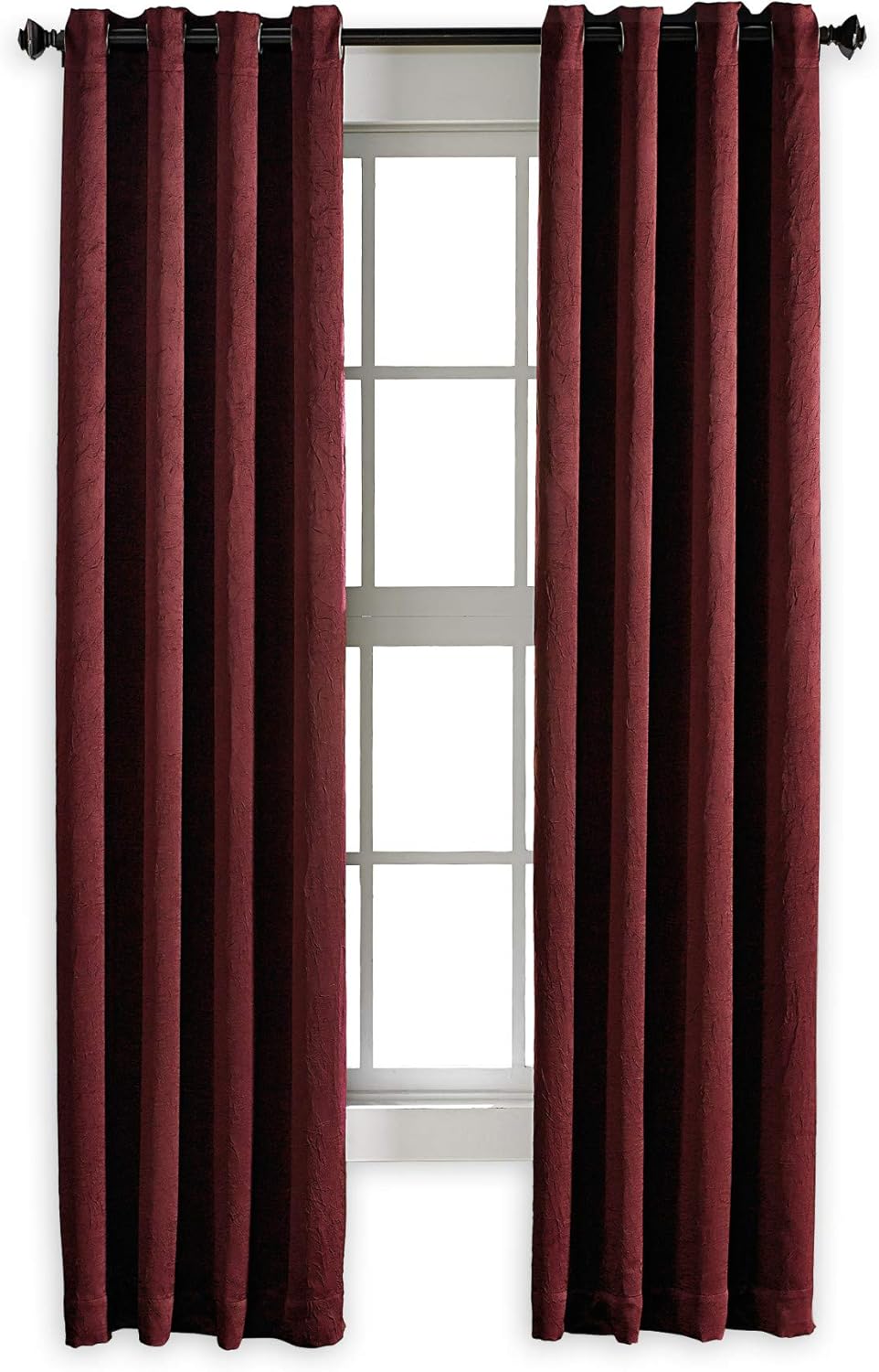 Curtainworks Lenox Grommet Curtain Panel, 50 by 84", Wine.