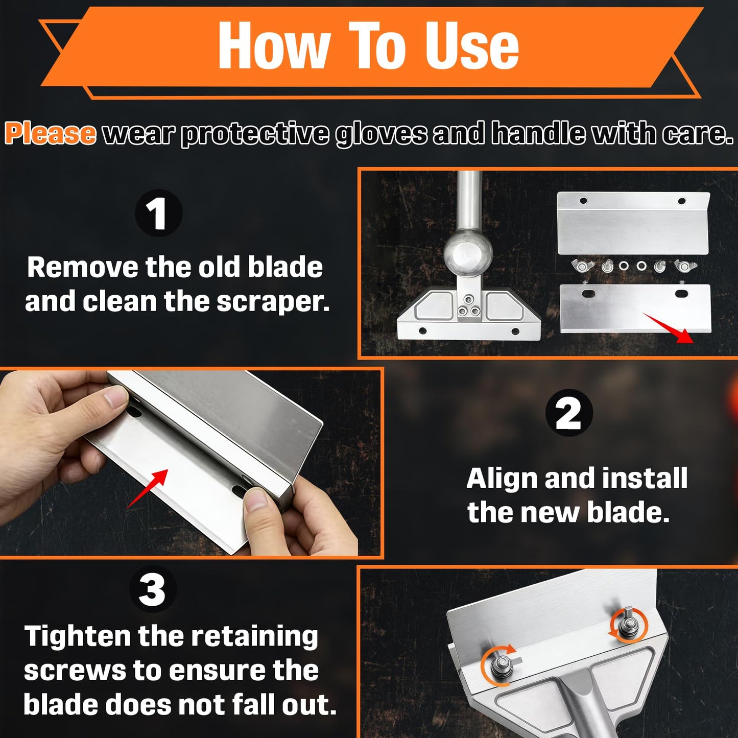 Hyparade 8-Pack Grill Scraper Blades Replacement - Stainless Steel Blades for Griddle & BBQ, Outdoor BBQ Tools & Accessories Blades Included