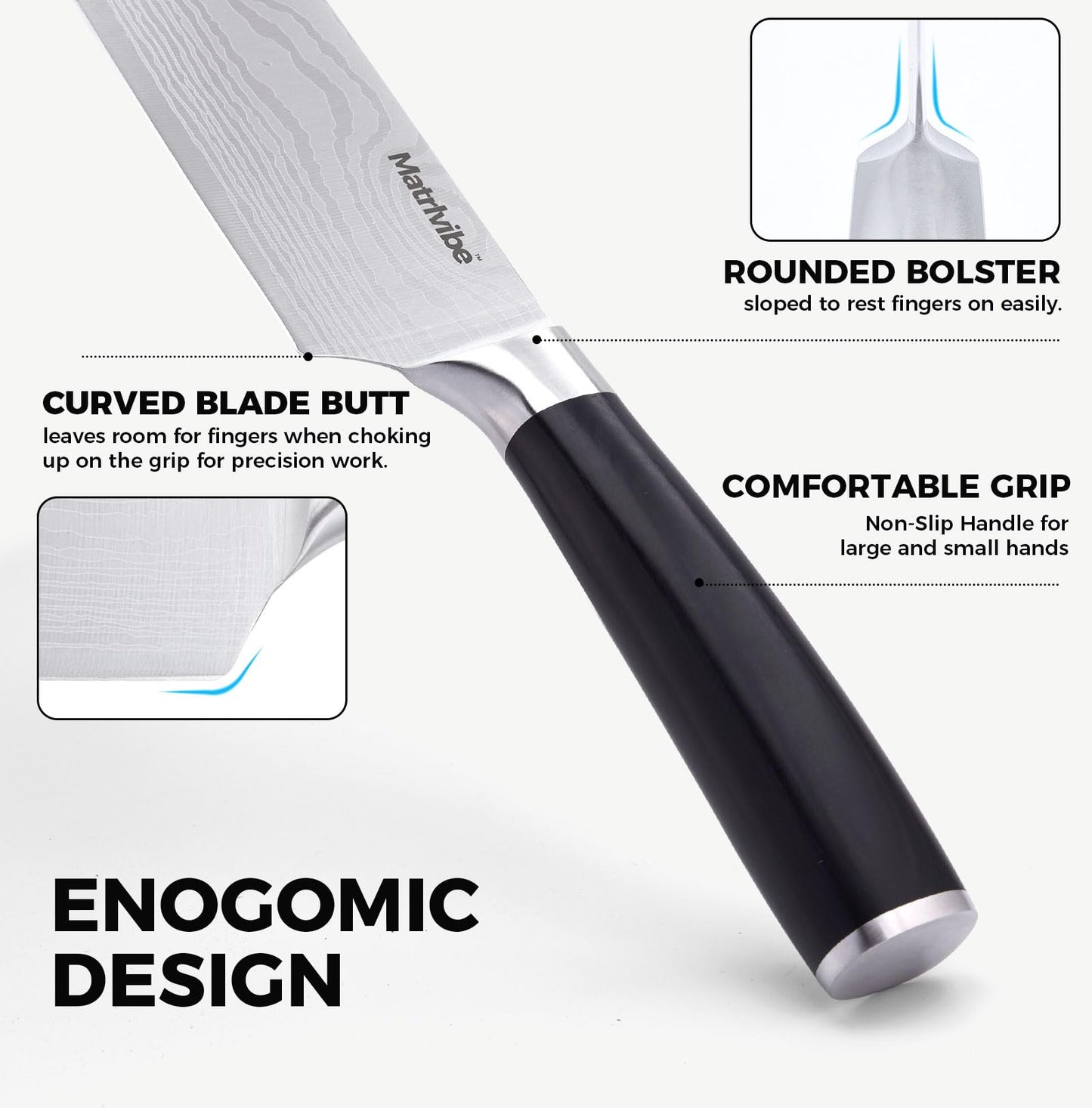 MATRLVIBE Nakiri Knife - 7” Razor Sharp Vegetable Cleaver, High Carbon Steel Kitchen Knife,Multipurpose Japanese Chef Knife for Meat Chopping with Premium Pakkawood Handle, Gift box and Sheath