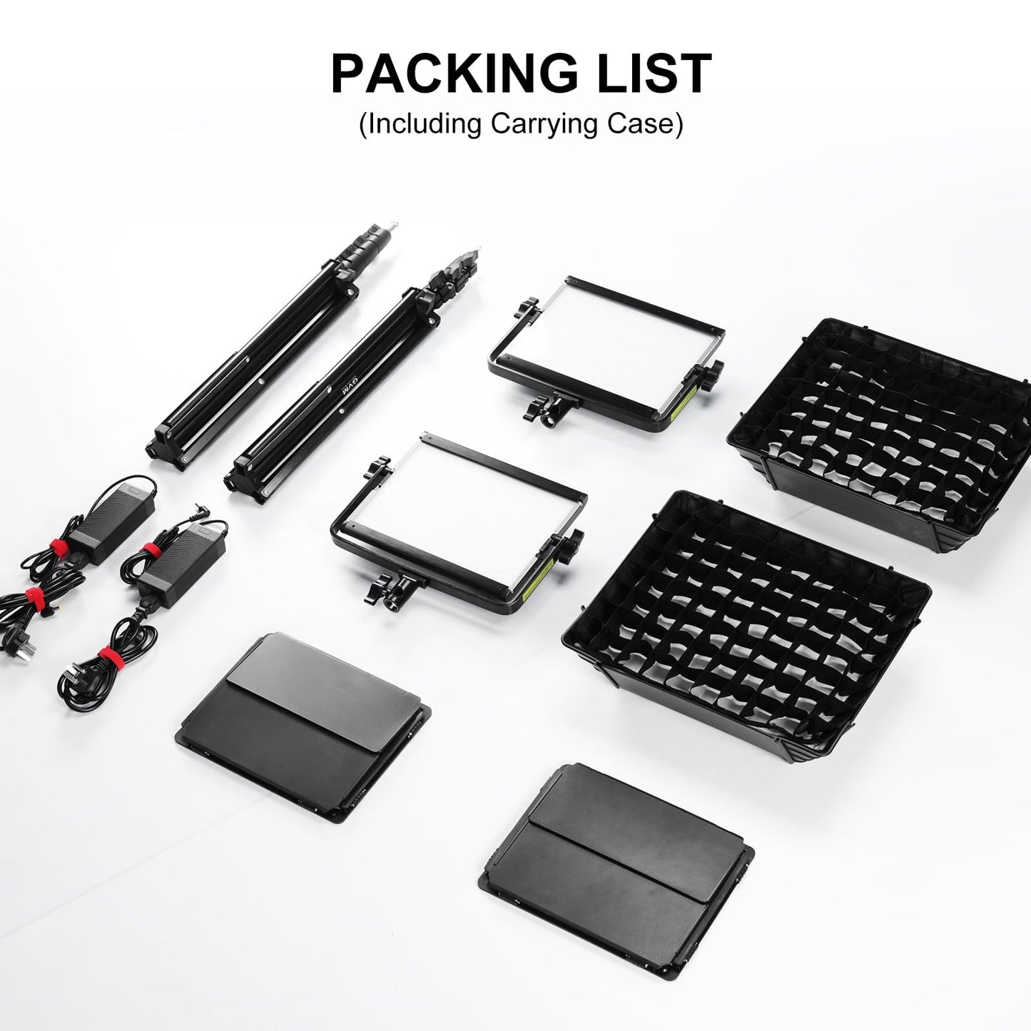 GVM RGB Photography Lighting Kits with 2 Softboxes, 680RS 50W Studio Lights with Bluetooth Control, 2 Packs Video Light with 18 Lighting Scenes, led Panel Lights for Video Recording, 8500lux/0.5m