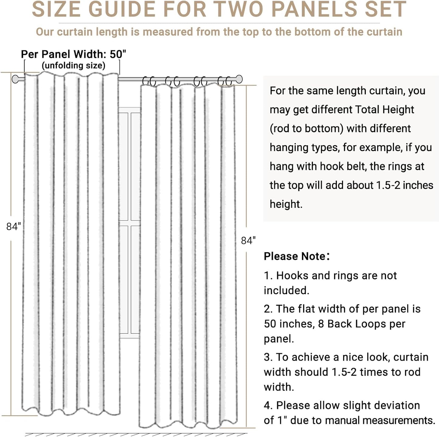 Skiennix 100% Blackout Linen Curtains - Thermal Insulated Drapes for Bedroom | 2 Panels Set, 50" W x 96" L, Sage