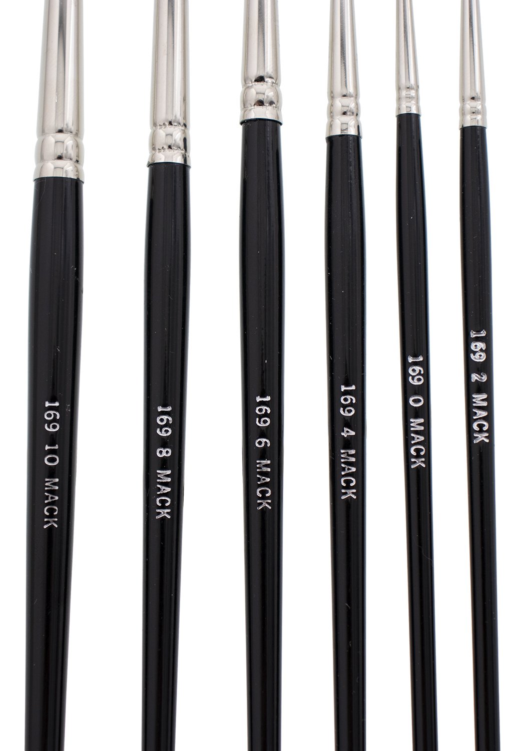 Andrew Mack Brush AM169-0-10 Series 169 Blue Squirrel and Black Synthetic Mix Quill Sizes 0-10 Pinstriping Brushes