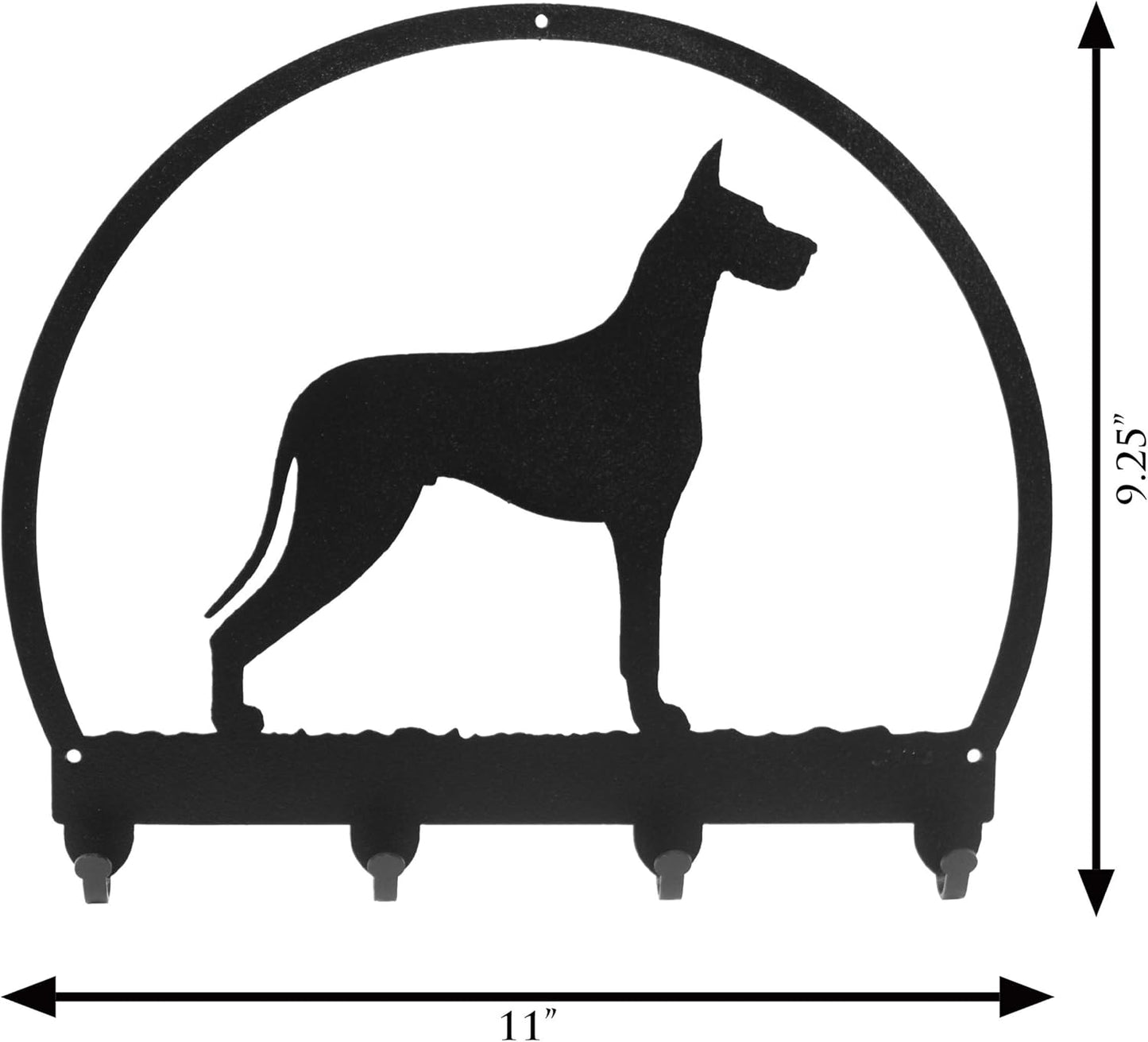 SWEN Products Great Dane Metal Key Chain Hanger - Leash Holder