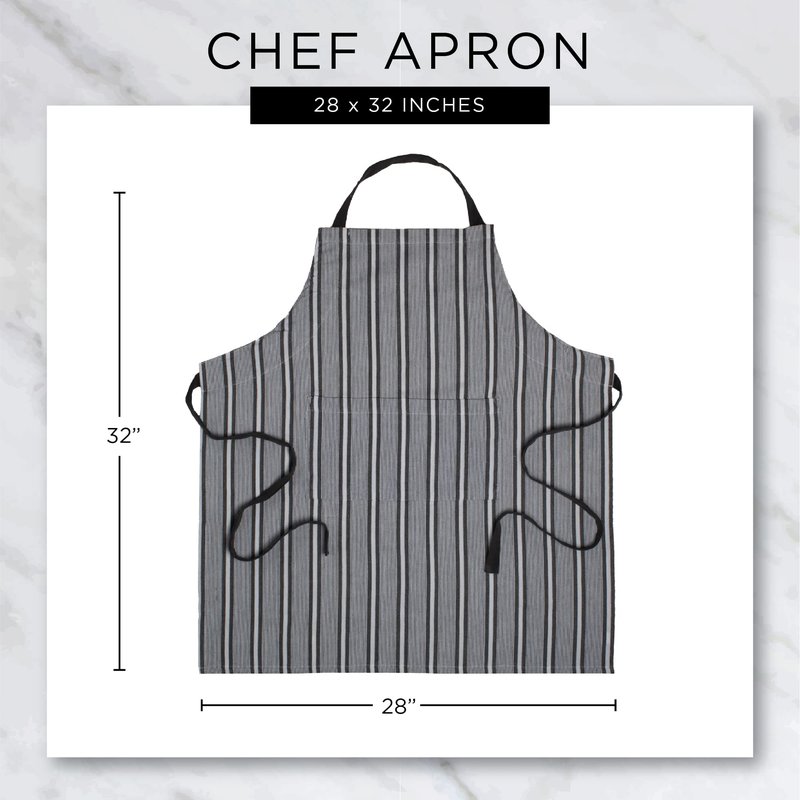 DII Unisex Buffalo Check Kitchen Collection, Classic Farmhouse Chef Apron, One Size, Pink &White