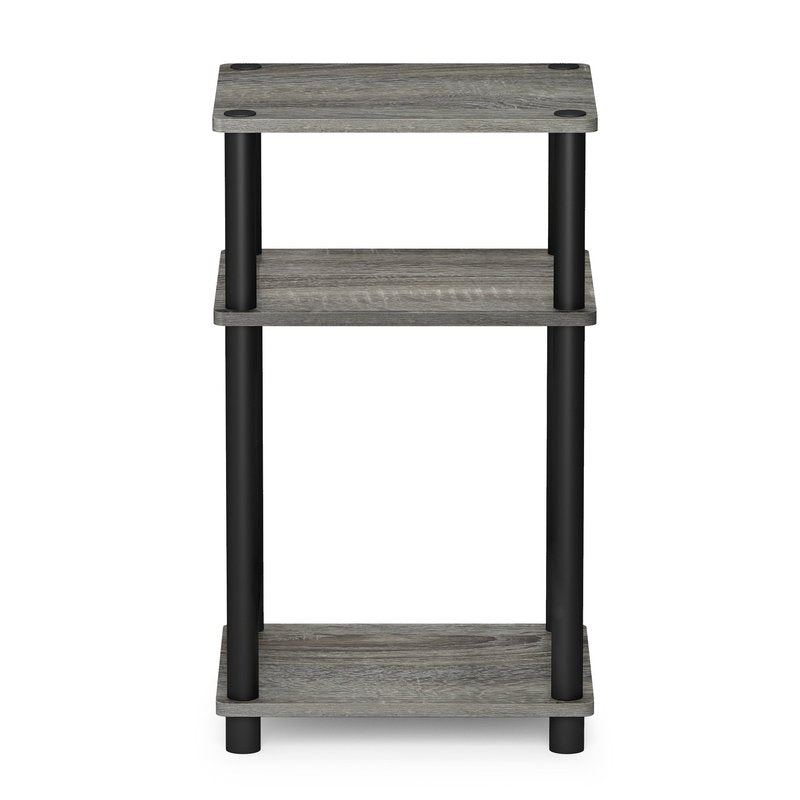 Furinno JUST Side Table, 3-Tier End Table, Open Shelves Night Stand, Bedside Table, Toolless Assembly, for Living Room, Bedroom, Bathroom, French Oak
