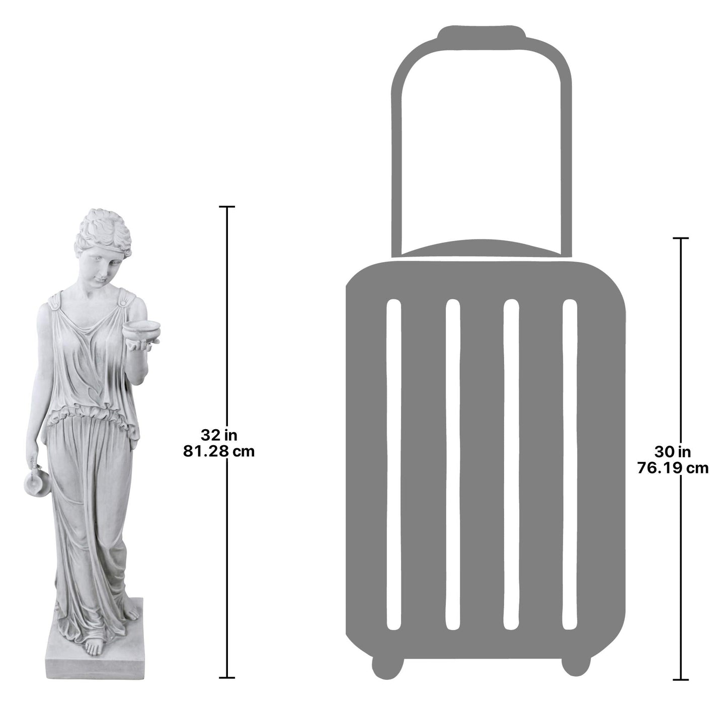 Design Toscano KY71304 Hebe Greek Woman Patron of Youth Indoor/Outdoor Garden Statue, Large Size, 10 inches Wide, 32 inches Tall, Handcast Polyresin, Antique Stone Finish