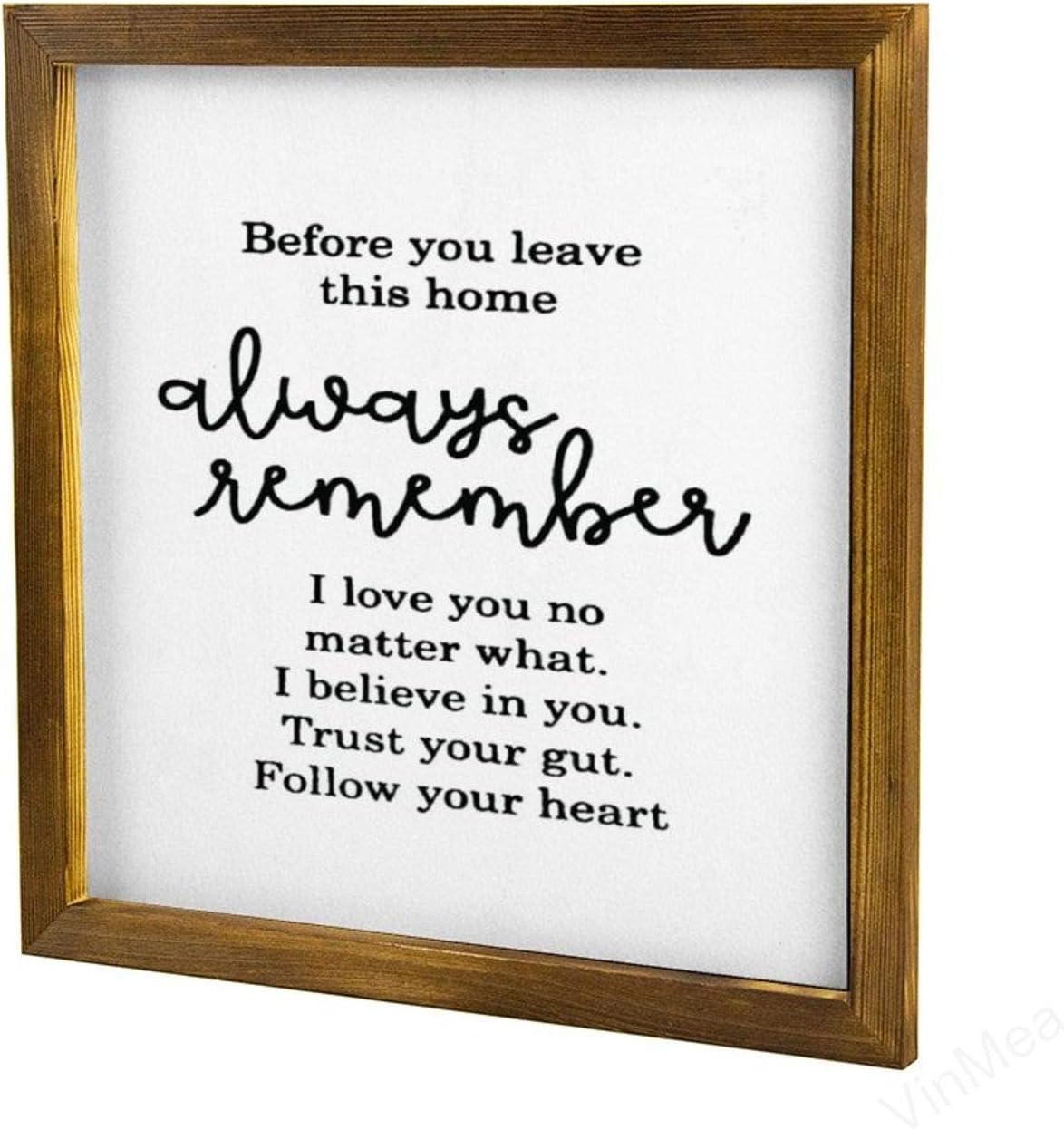 Before You Leave This Home, Always Remember I Love You No Matter What Framed Wood Sign, Rustic Wall Art 12"x12"
