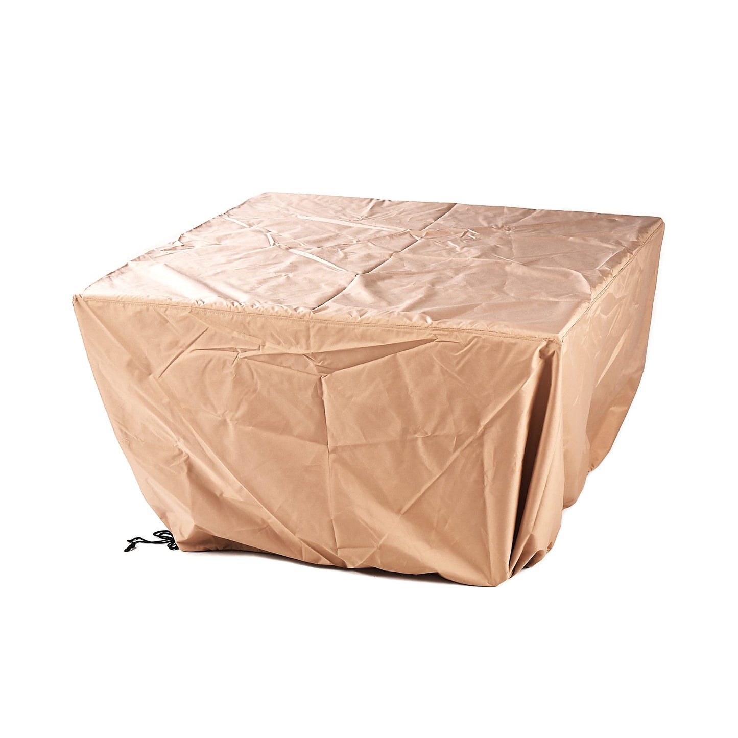 Oakland Living Aluminum 57,0000 BTU 42 in. Square Propane Black Fire Pit Table with Fire Beads, Lid, Propane Tank Cover and Table Fabric Covers in Copper Finish