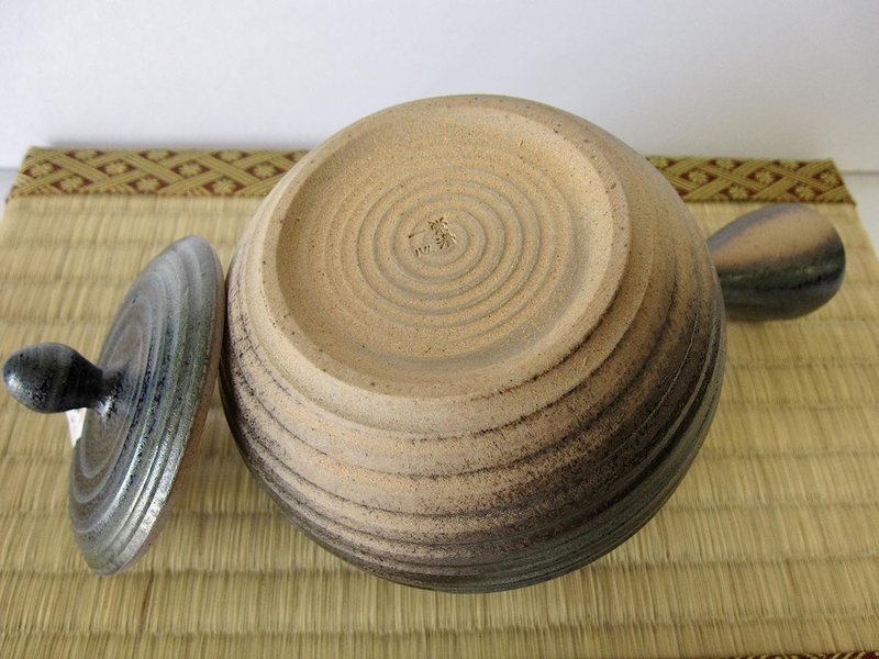 Yamakiikai Y238 Tokoname Ware Isshin Saku Round Teapot, 12.2 fl oz (360 ml), Ash Glazed Wheeler