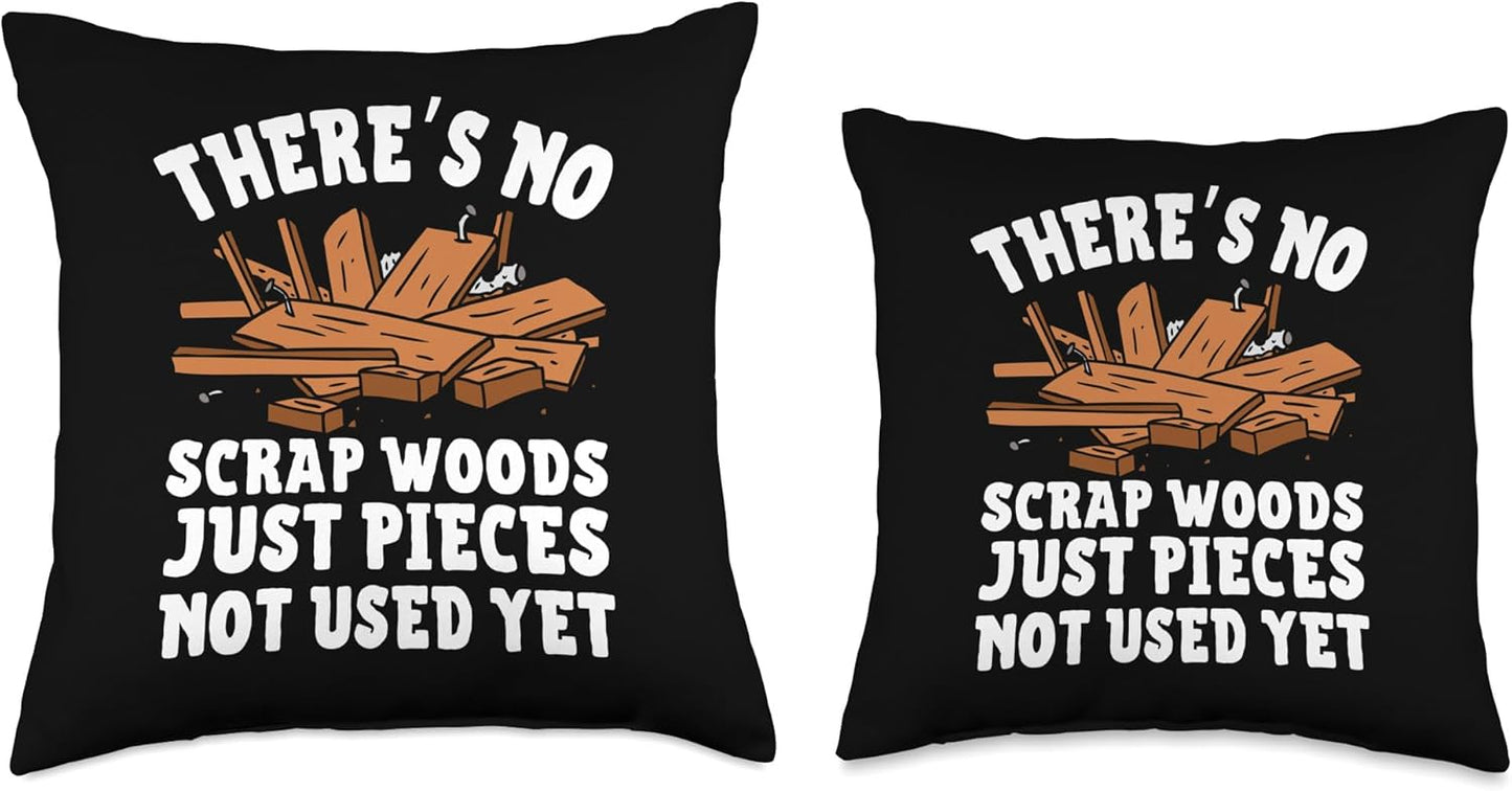Woodworking Design Throw Pillow, Wood Tools Theme for Men and Women Woodworker