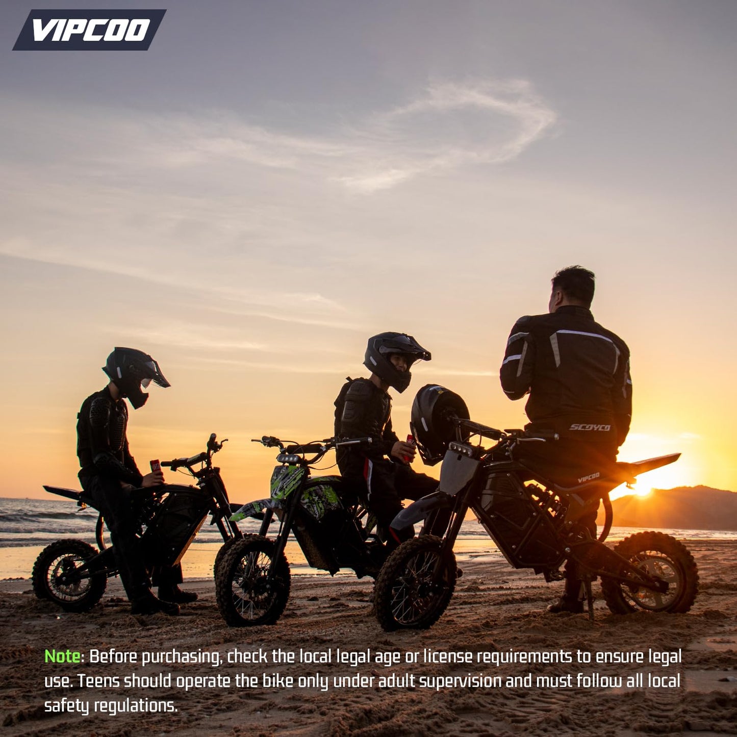 VIPCOO H3 Electric Dirt Bike for Teens and Adults, 3500W Electric Motorcycle, Up to 40MPH / 45° Slope / 45 Miles Range, 14"/12" Fat Tire E Dirt Bike with Nitrogen Suspension Fit Age 13+