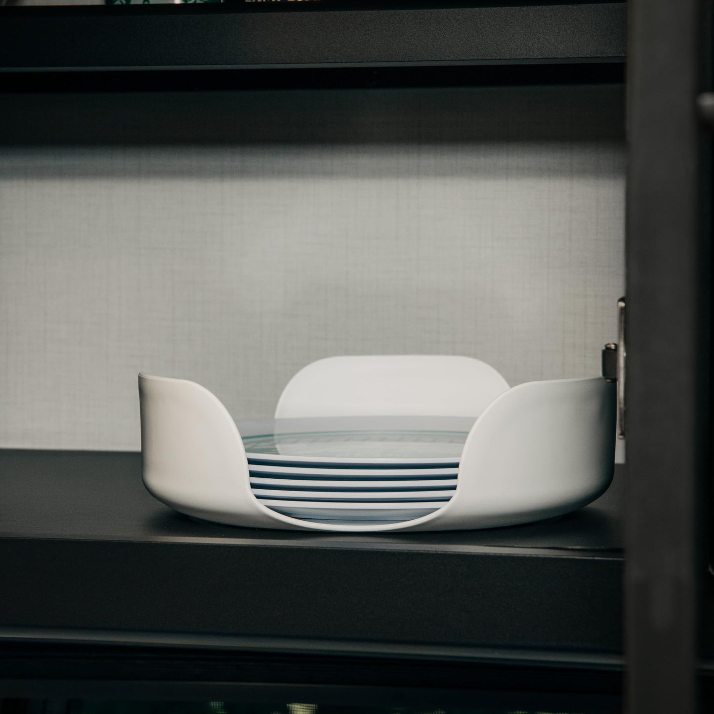 Camco Stack-A-Plate Holder | 2 Different Sizes of Plate Holders | One Plate Holder Fits Plates Up to 7.25” & Other Dish Holder Fits Plates Up to 10.25” | Great for Travel, RV Storage & More (43601)