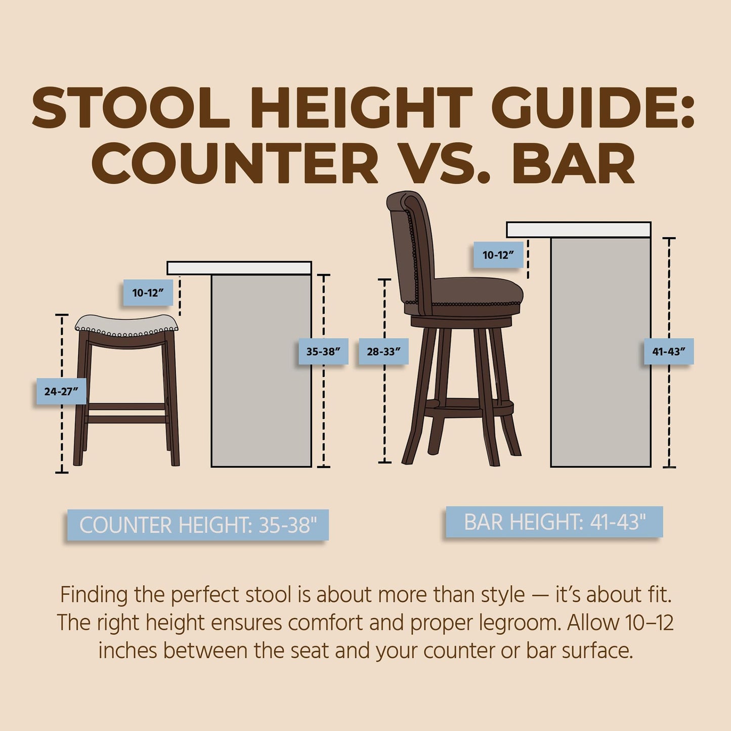 ROME + OAK Rowan 26 Inch Swivel Counter Height Stool in Walnut Finish with Brown Vegan Leather Upholstery Seat - Kitchen or Dining Room Furniture