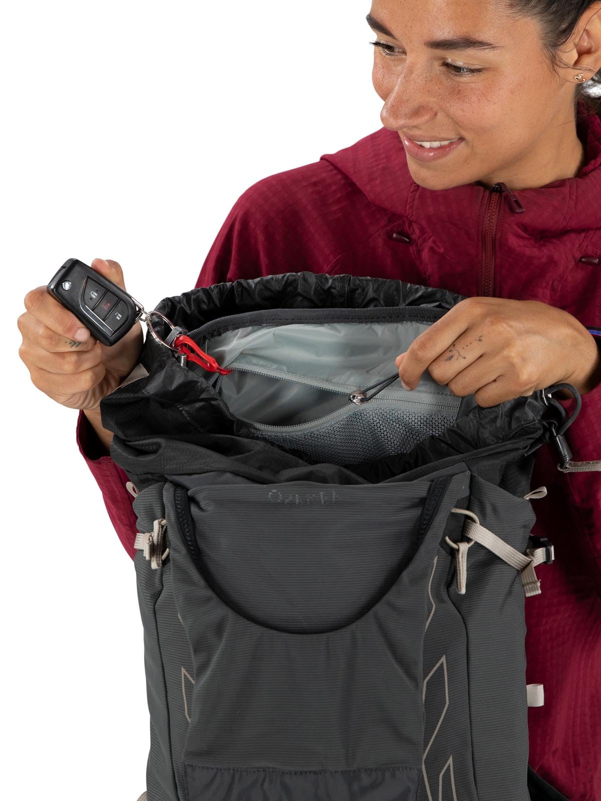 Osprey Tempest Velocity 30L Women's Hiking Backpack, Dark Charcoal/Chiru Tan, WXS/S