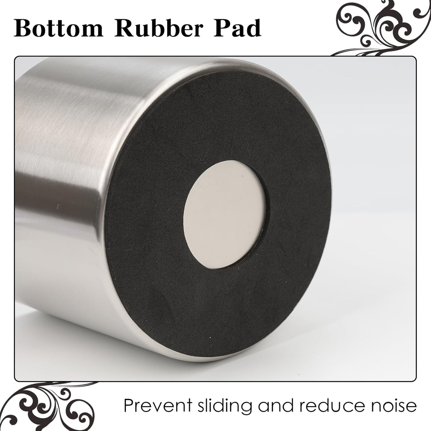 Stainless Steel Italian Espresso Tapping Box with Detachable Rod & Anti-Slip Rubber Base (Silver-S)