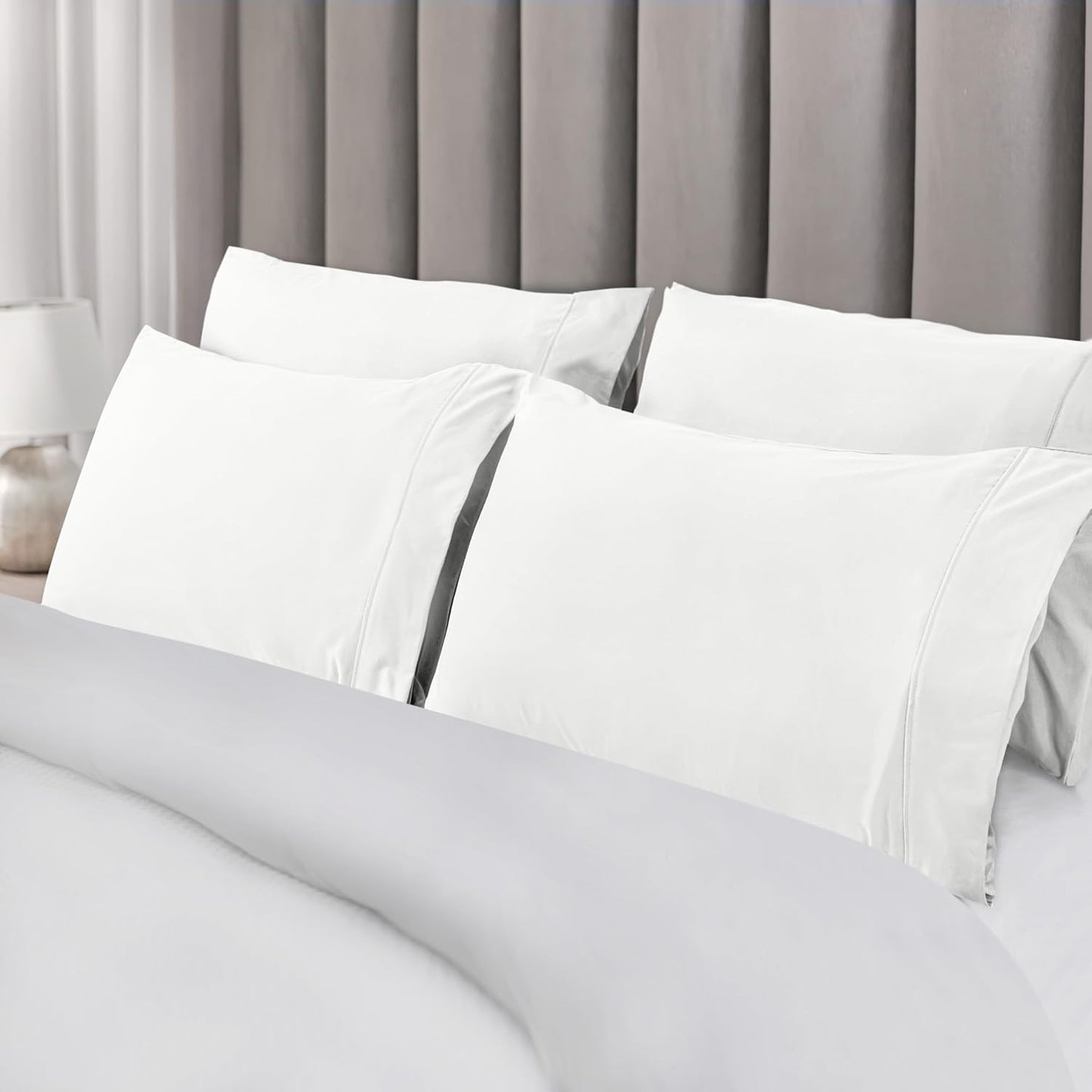 Utopia Bedding King Pillow Cases - Soft Brushed Microfiber - 6 Pack, Fade Resistant | 20" x 40" - White