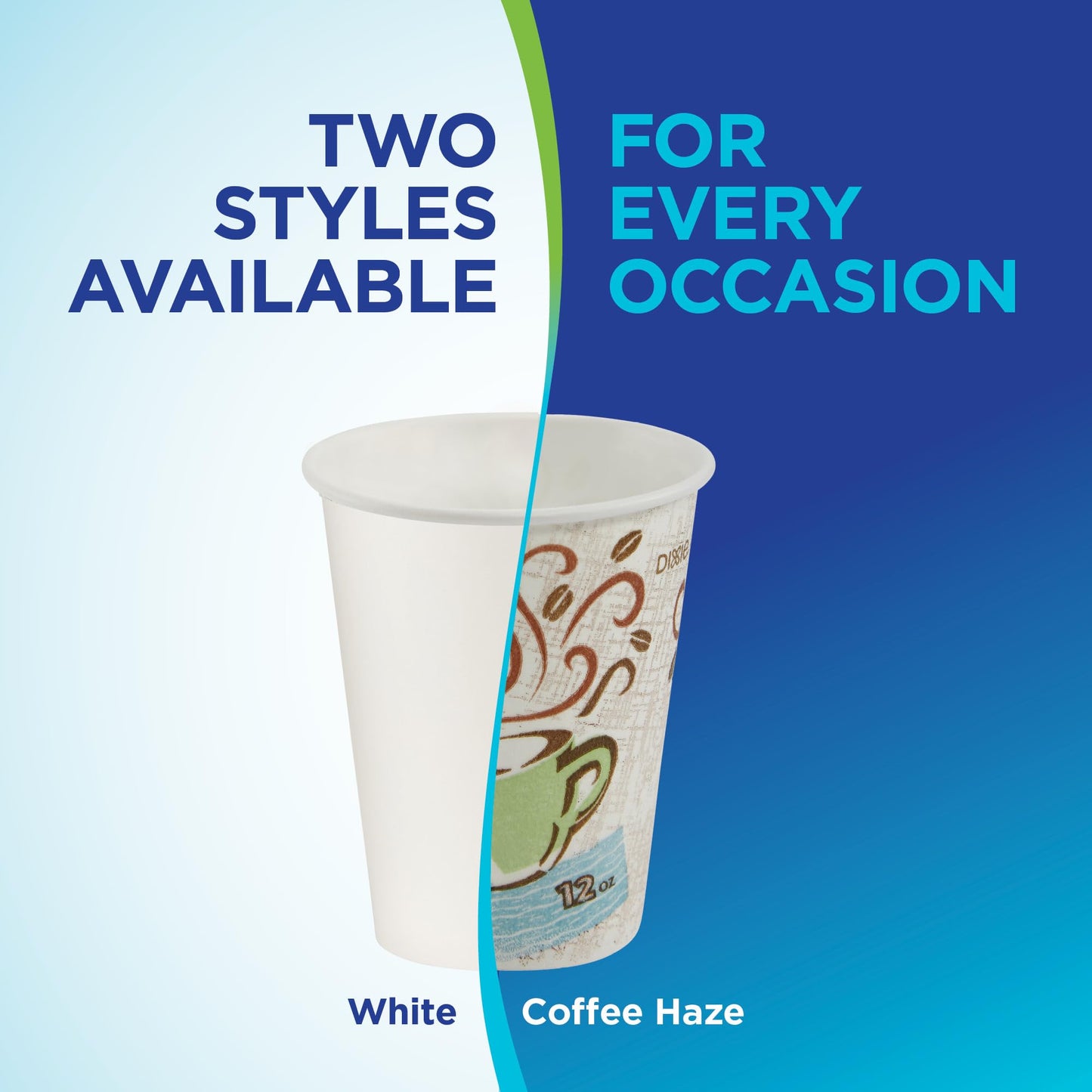 Dixie PerfecTouch 12 oz Paper Coffee Cups by GP PRO, Coffee Haze Design, 500 Count (25 Disposable Cups for each Sleeve, 20 Sleeves Per Case), 5342DX