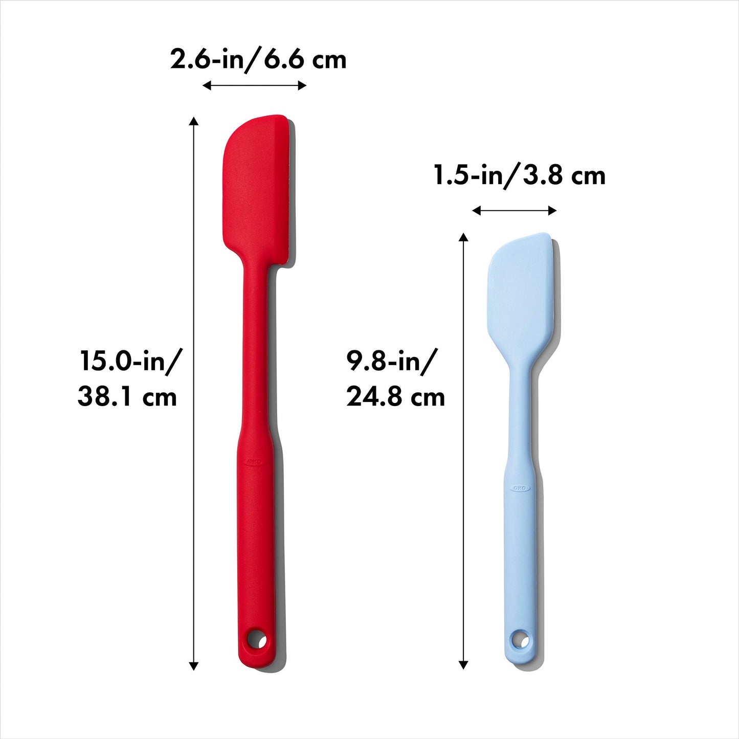 OXO Good Grips 2 Piece Silicone Spatula Set, One size, red/seltzer