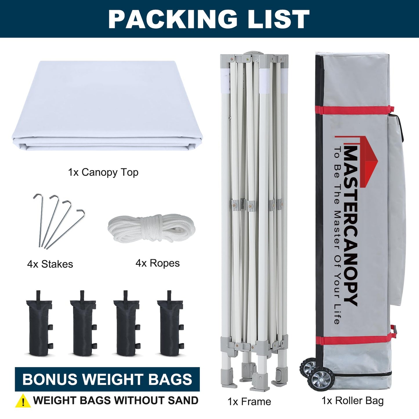 MASTERCANOPY Pop Up Canopy Tent Commercial Grade 10x10 Instant Shelter (White)