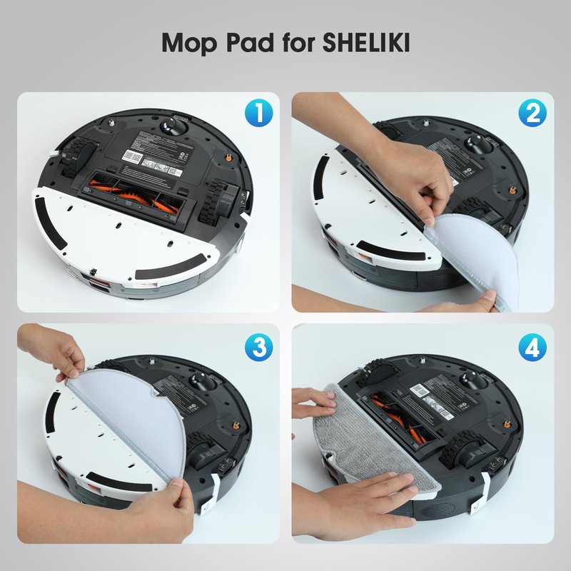 SHELIKI Compatible with D60S, D60S MAX, LiDAR Navigation Smart Vacuuming and Mopping Robot, Replacement Accessories Mop Pad (2 Packs)