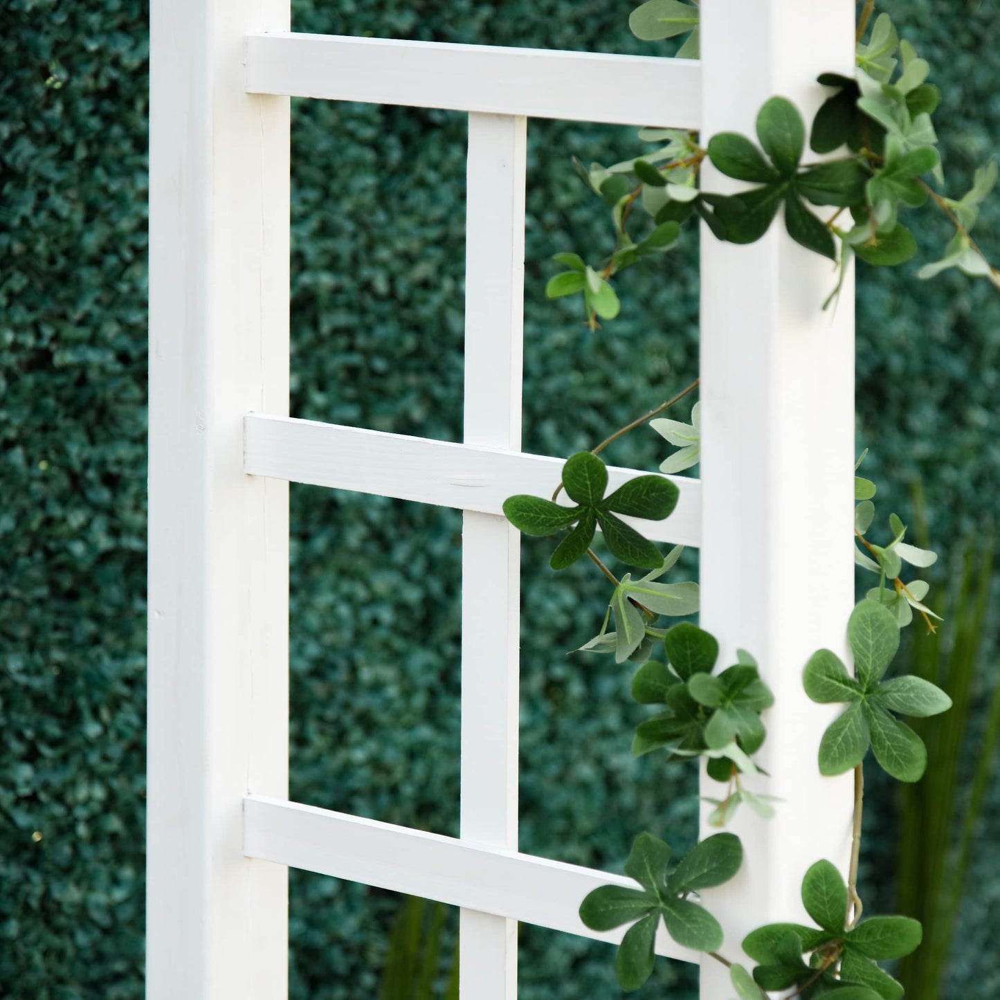 85" Wooden Garden Arbor for Wedding & Ceremony, Outdoor Garden Arch Trellis for Climbing Vines – White