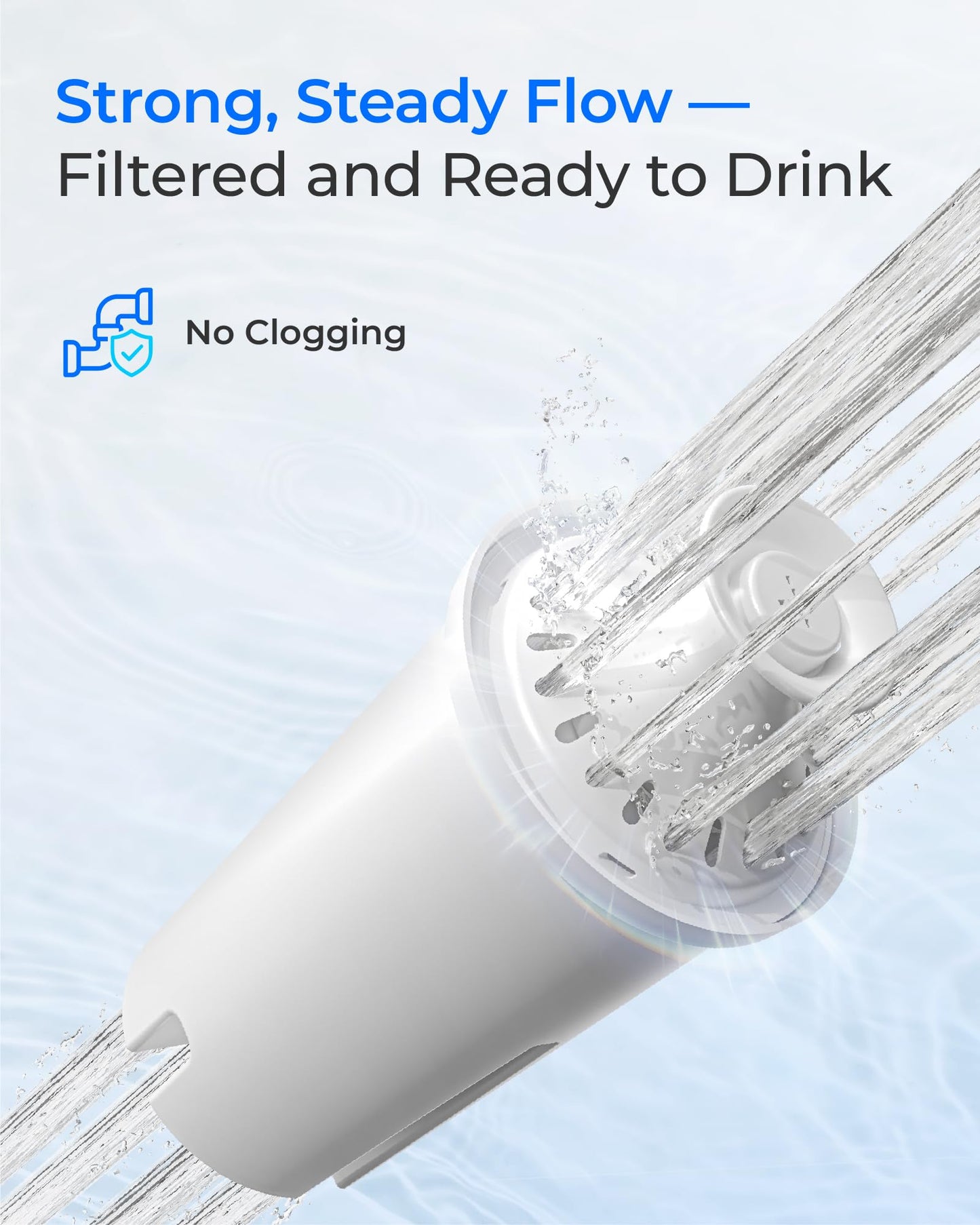 Waterdrop Replacement for Brita® Filters, Pitchers, Dispensers, NSF Certified Pitcher Water Filter, Brita® Classic OB03, Mavea® 107007, 35557, and More, Pack of 6