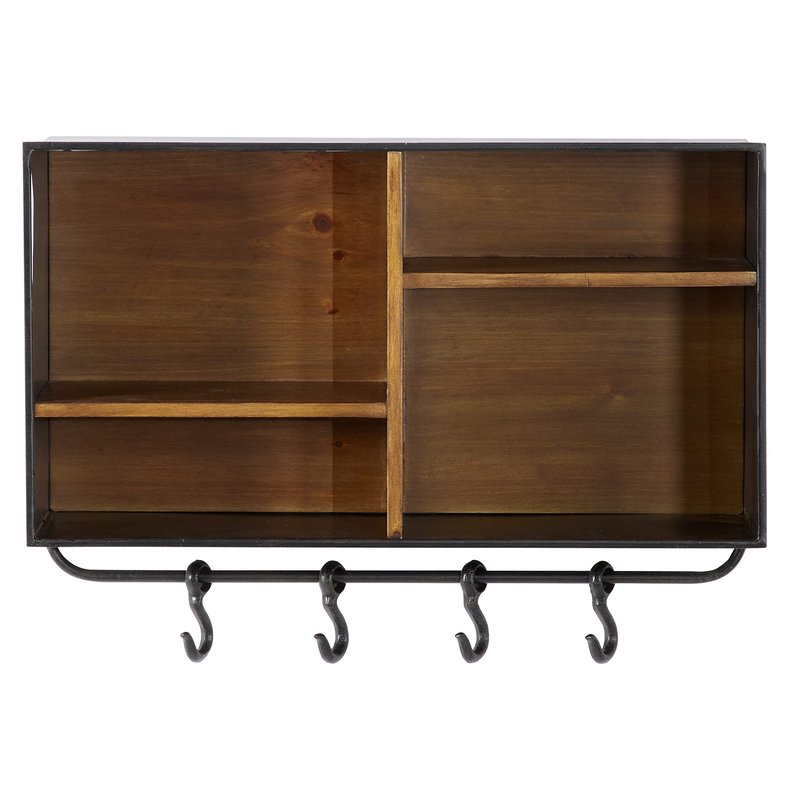Deco 79 Industrial Metal Wall Hook, 23"W x 14"H, Brown