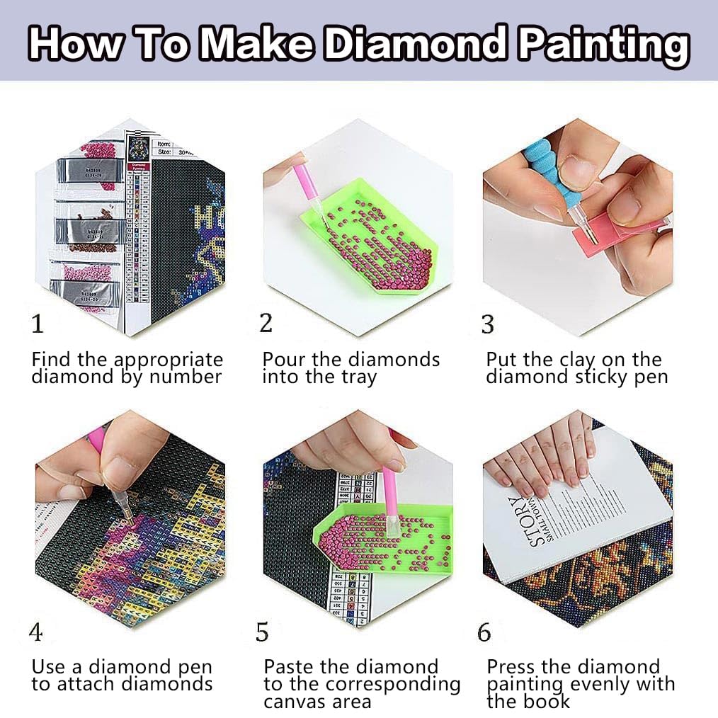 HHMATITS 3 Pack Inspirational Diamond Art Kits for Adults - Faith, Hope, Love Wishing Bottle Diamond Painting Kits for Beginners, DIY Full Drill Round Diamond Painting for Home Wall Decor 16x12Inch