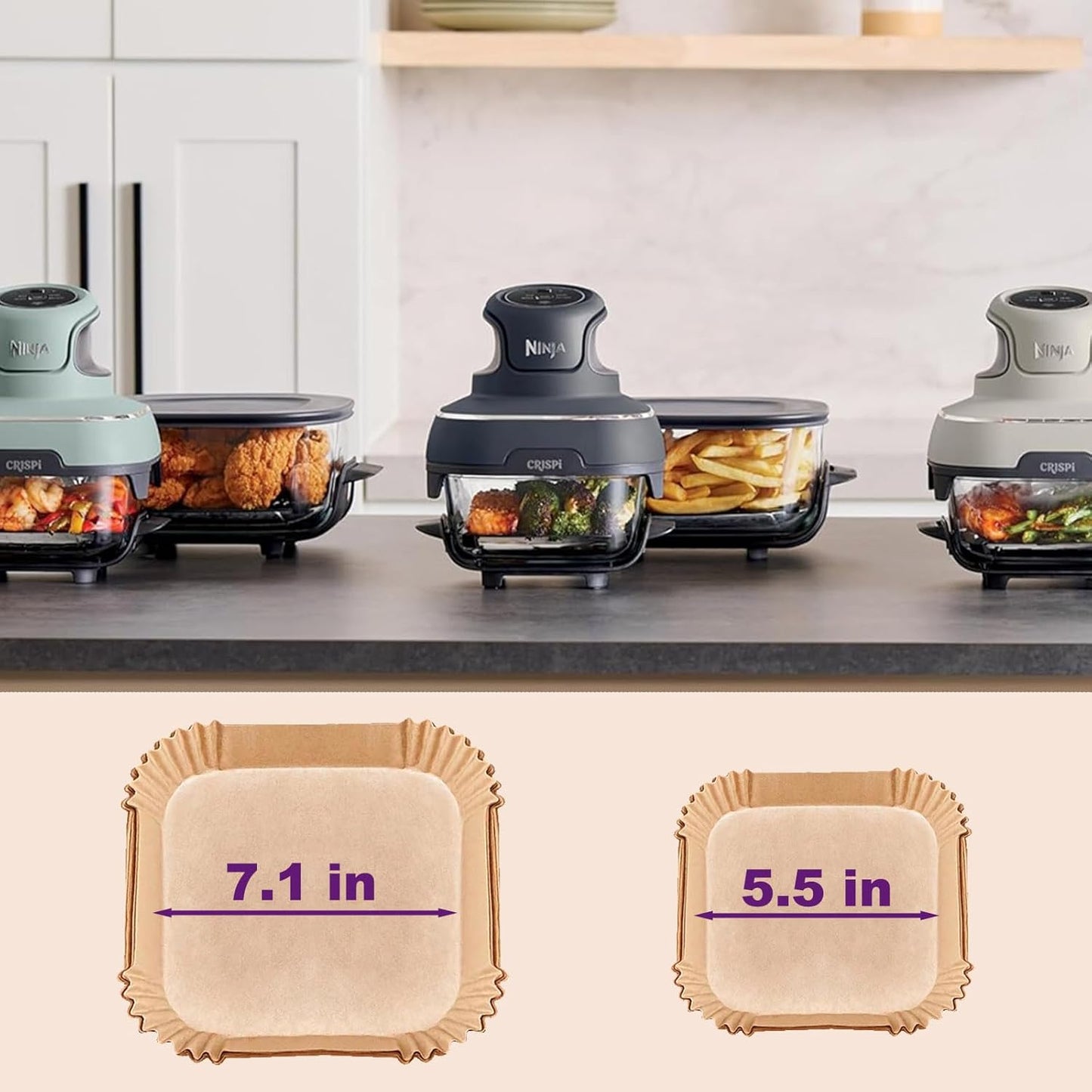 Ninja | Air Fryer Liners Disposable - 260 PCS Accessories for 4 QT & 6 Cup Ninja Crispy Air Fryer