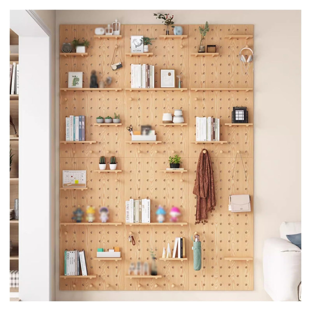 Grid Display Rack Grid Panel for Retail Display Floor Standing Flat Panel Display Stand,Pegboard Panels,Wooden Pegboard Shelves,Wall Mount Display Peg Boards Kit,Pegboard Wall Organizer Pegb