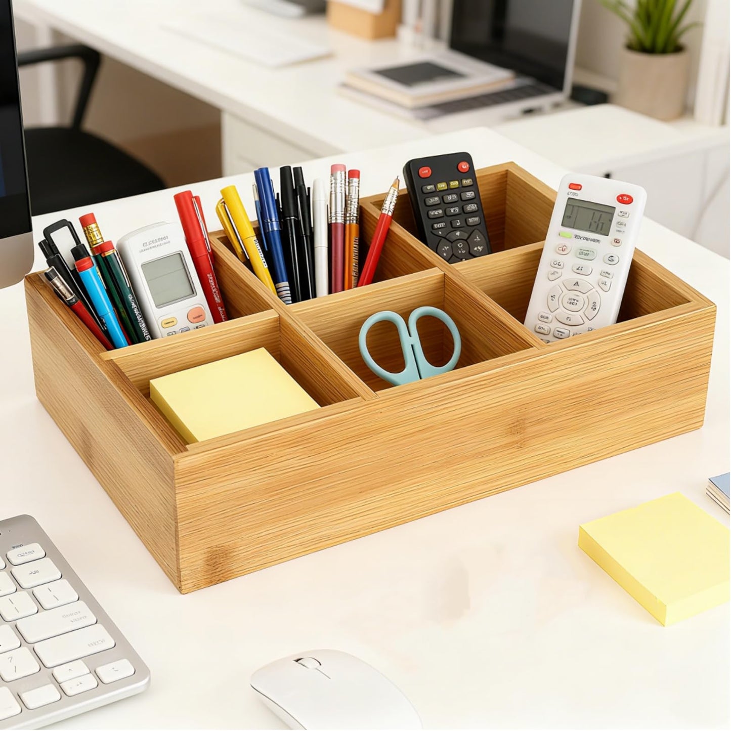 Dicunoy 2 Pack Bamboo Tea Bag Organizers, Wood Tea Bag Storage for Drawers with 6 Roomy Compartments, Sturdy Tea Chest Boxes for Shelf, Coffee Station, Sugar Packet, Sweeteners, Small Packets