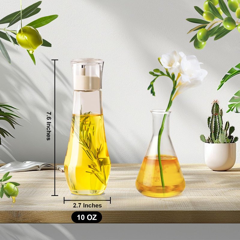 Summark Diamond Oil and Vinegar Dispenser for kitchen,Olive Oil Dispenser Bottle,Elegant Glass Cooking Oil Dispenser,Dispenser Bottle of 10 OZ
