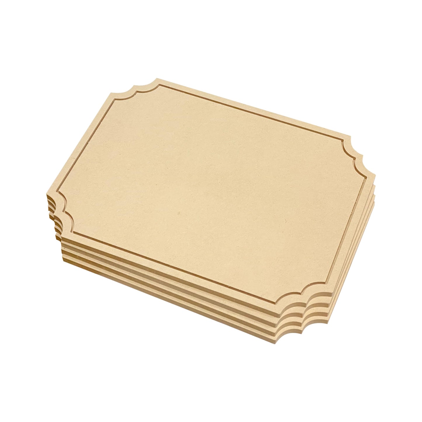 4 Pack Unfinished Wooden Floating Plaques 12"x16"-0.41 Inch Thick MDF Wood Surface Sign Wood Blank Canvas for DIY Arts and Crafts Projects(Clipped Corner Rectangle)
