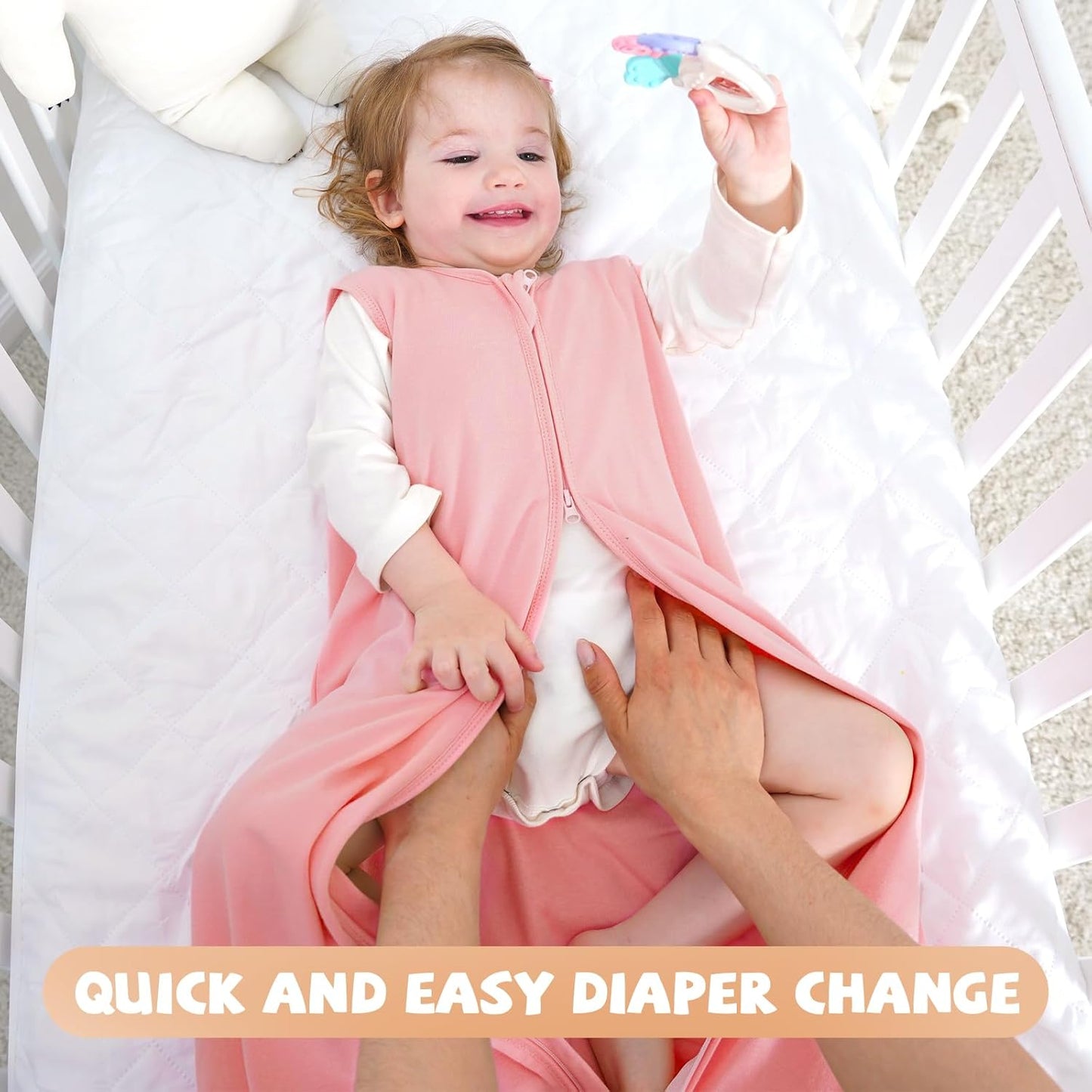 Yoofoss Baby Sleep Sack - 100% Organic Cotton Wearable Blanket for 18-24 Months | Lightweight 2-Way Zipper
