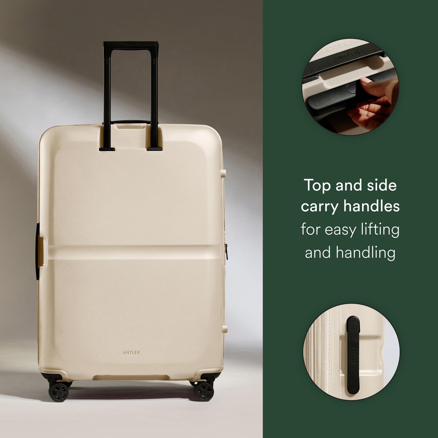 ANTLER - Single Stripe Hardside Luggage 32 Inch Large Suitcase - Durable, Lightweight & Expandable, 4 Spinner Wheels - Adjustable Handle, TSA Lock - Wheat Beige