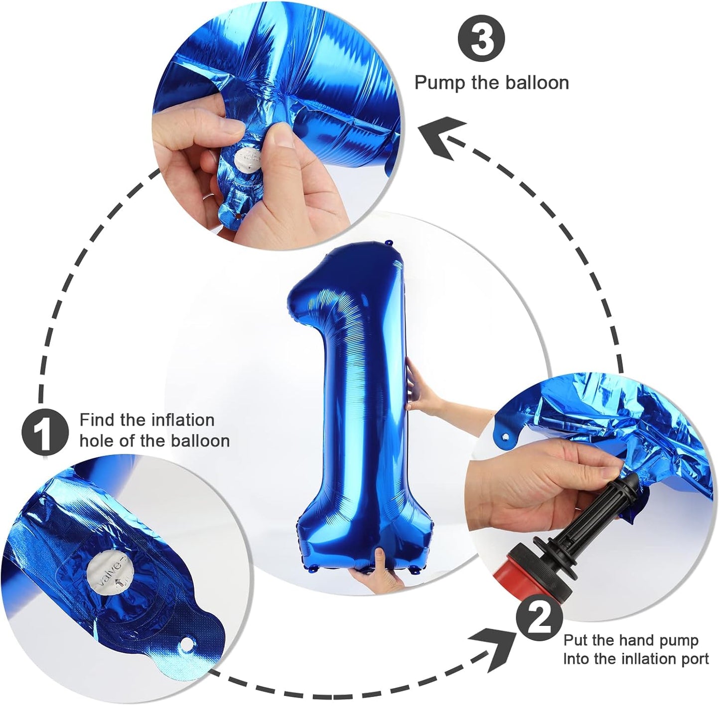 Numbers Balloon 40 Inch - Navy Blue Birthday Decorations for 2nd, 12th, and 21st Celebrations