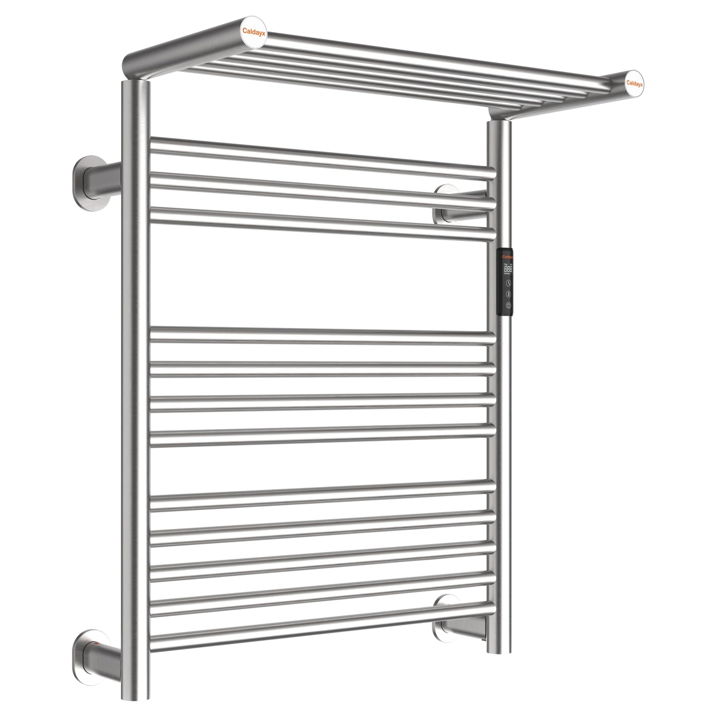Caldayx High-Density Foldable Heated Towel Rack, Smart Dual-Zone App/Voice Control Towel Warmer Rack, GFCI Plug-in/Hardwired, Wall-Mount, Drill-Free Install, Brushed, CA3-900X550-Ultra-S