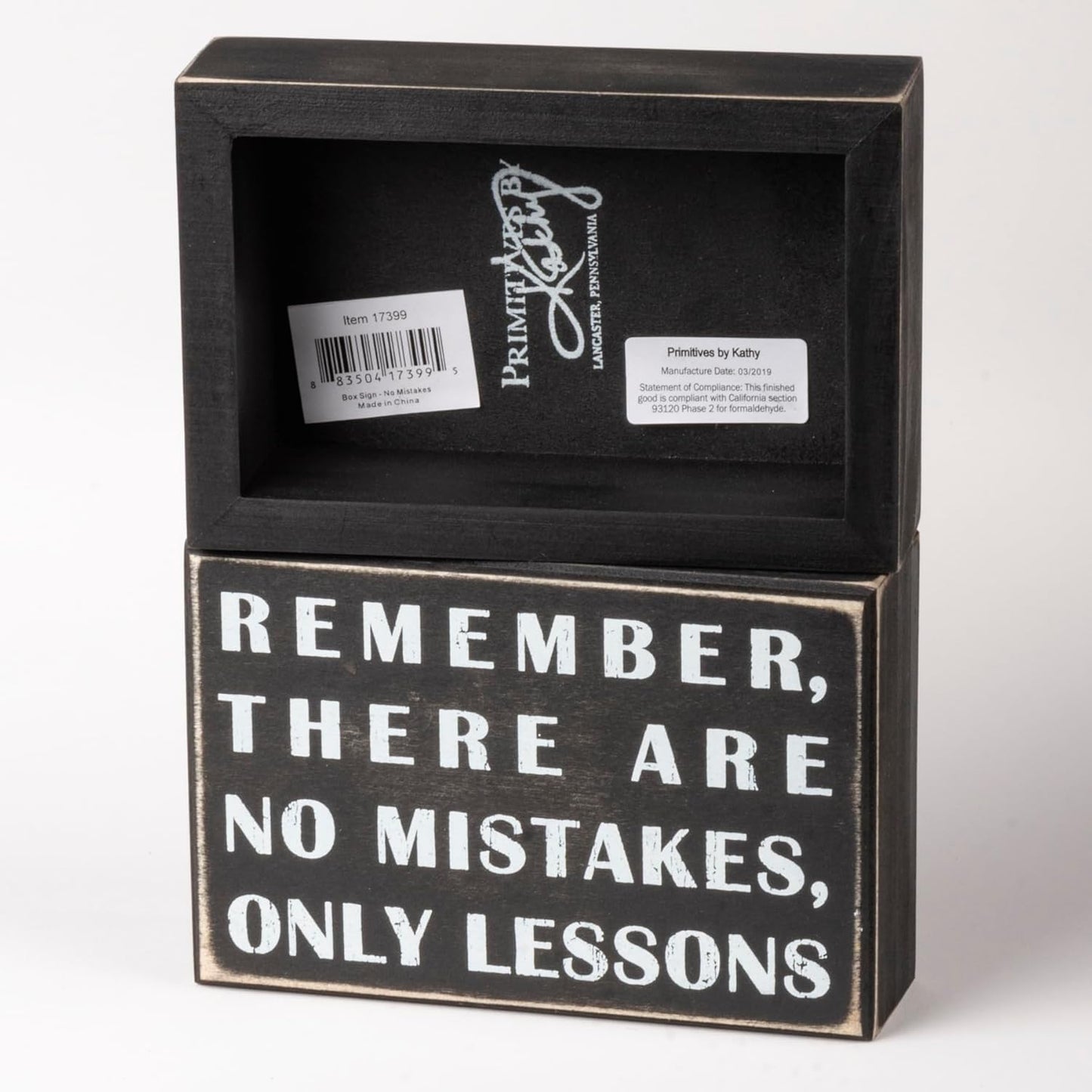 Primitives by Kathy 17399 Classic Box Sign, 6 x 4-Inches, No Mistakes Home Decor