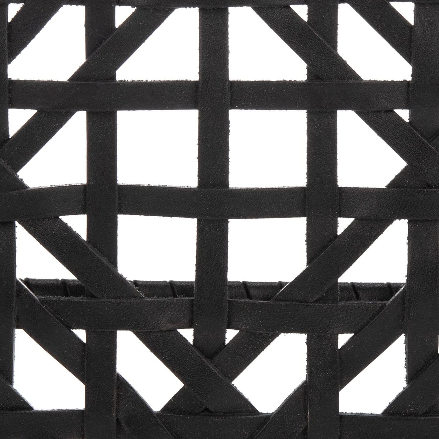 SAFAVIEH Home Collection Munro Black Sungkai Wood/Black Leather Woven Accent Chair (Fully Assembled)