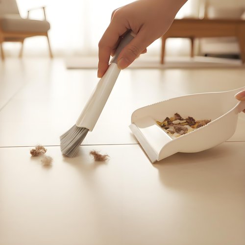 Dust pan Broom Brush Dustpan - Dustpan and Brush Set,Mini dust Pans with Brush,Dust Pan and Brush Set for Table, Key Board, Cat, Dog and Other Pets, Dust Pan Brush Nesting Tiny Cleaning Broom(Gray)
