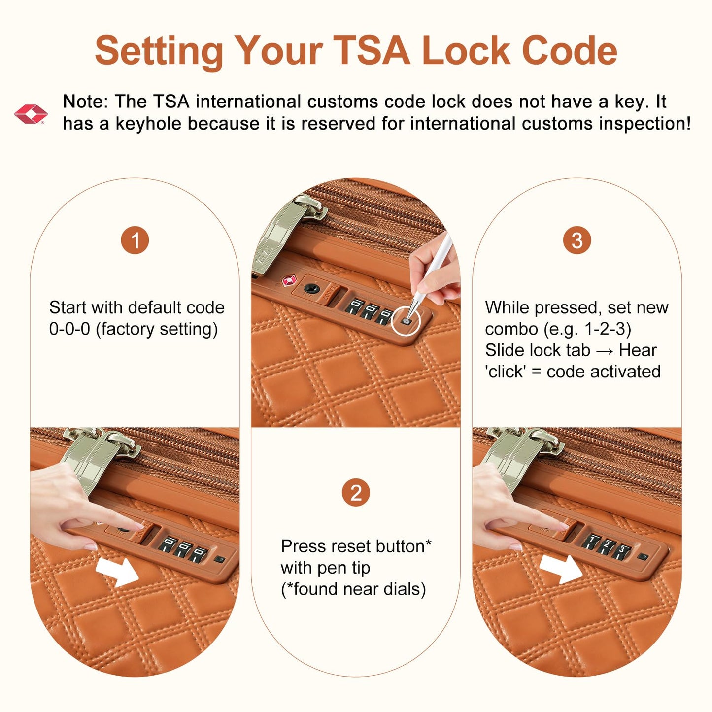 NZBZ Vintage Luggage set Carry on Cute Suitcase with Rolling Spinner Wheels TSA Lock Luggage 3 Pieces (Cognac Brown, 20inch & 24inch & 28inch)