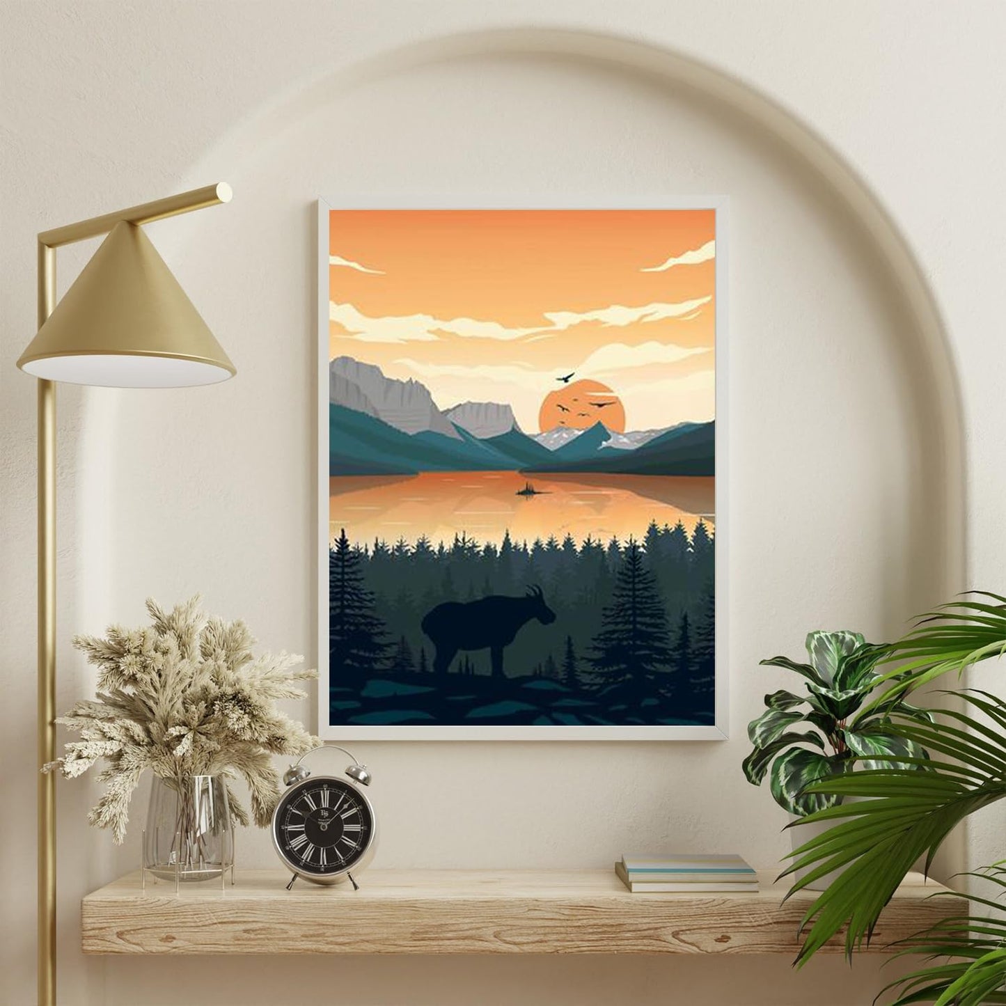 6 Packs Paint by Numbers for Adults Beginners, National Park Painting by Number Kits on Canvas Without Frame, Yellowstone Grand Teton Yosemite Lanscape Craft Arts for Home Wall Decor 9.8x13.8inch