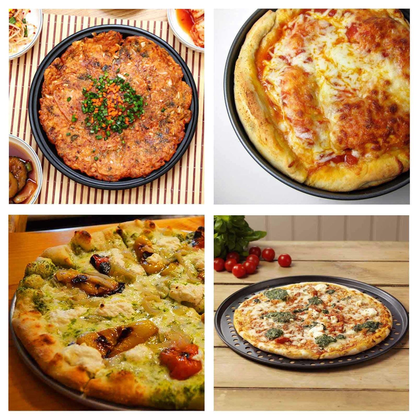 Handook Pizza Pan Set, Carbon Steel Pizza Pan with Holes, for Oven Baking Supplies & Home, Kitchen, Restaurant(9 Inch &10 Inch &12 Inch)