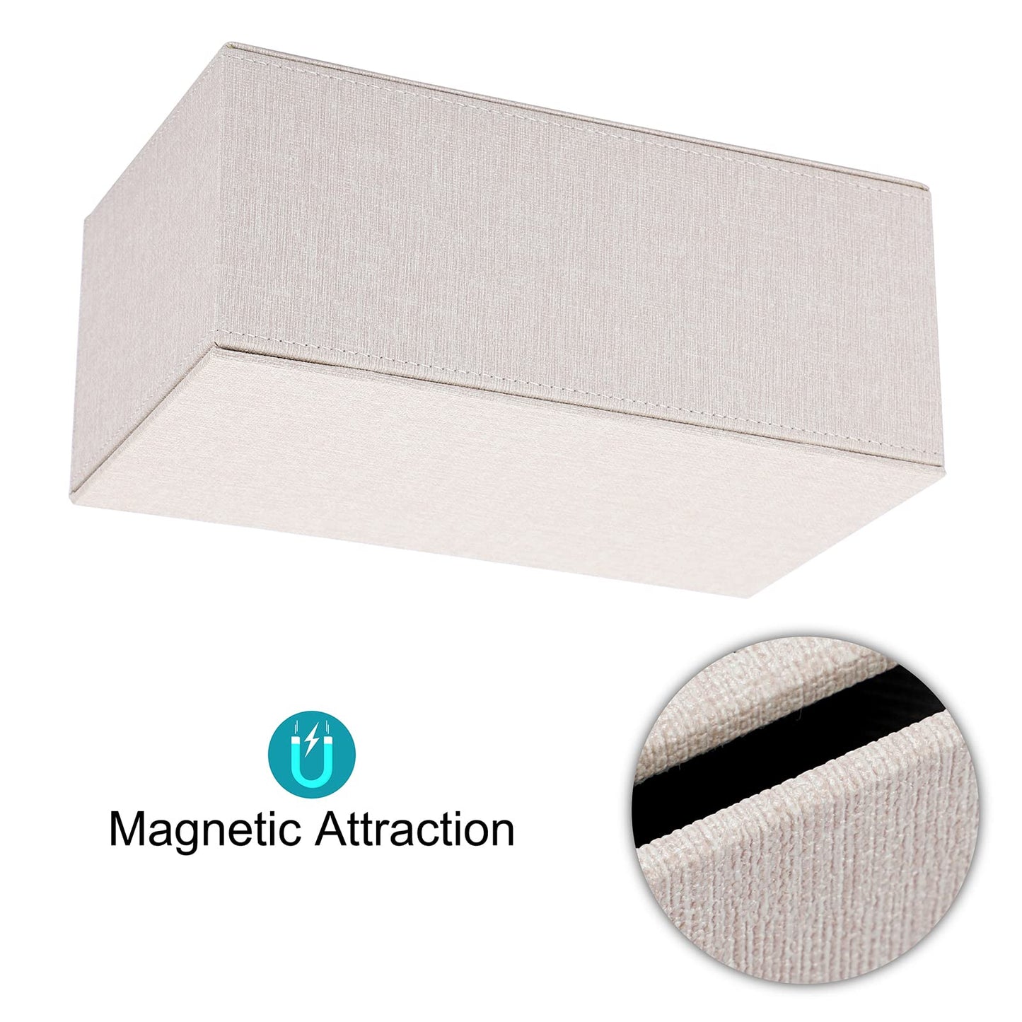 Sumnacon Tissue Box Cover Rectangle Linen Tissue Box,Stylish Tissue Box Holder with Magnetic Bottom,Decorative Tissue Cover for Bathroom Toilet Bedroom Living Room Table Desk Office, Beige