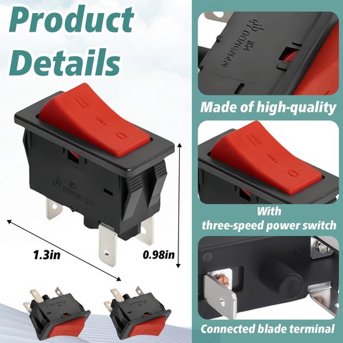 2-Pack 3-Way Power Switch for Lift-Away Vacuums, Compatible with Shark Navigator Lift-Away Upright Models NV22, NV26,NV351,NV352, NV355,NV356E,NV357,NV360,NV60,NV70,NV95,UV400,UV410,UV420,UV440,UV540