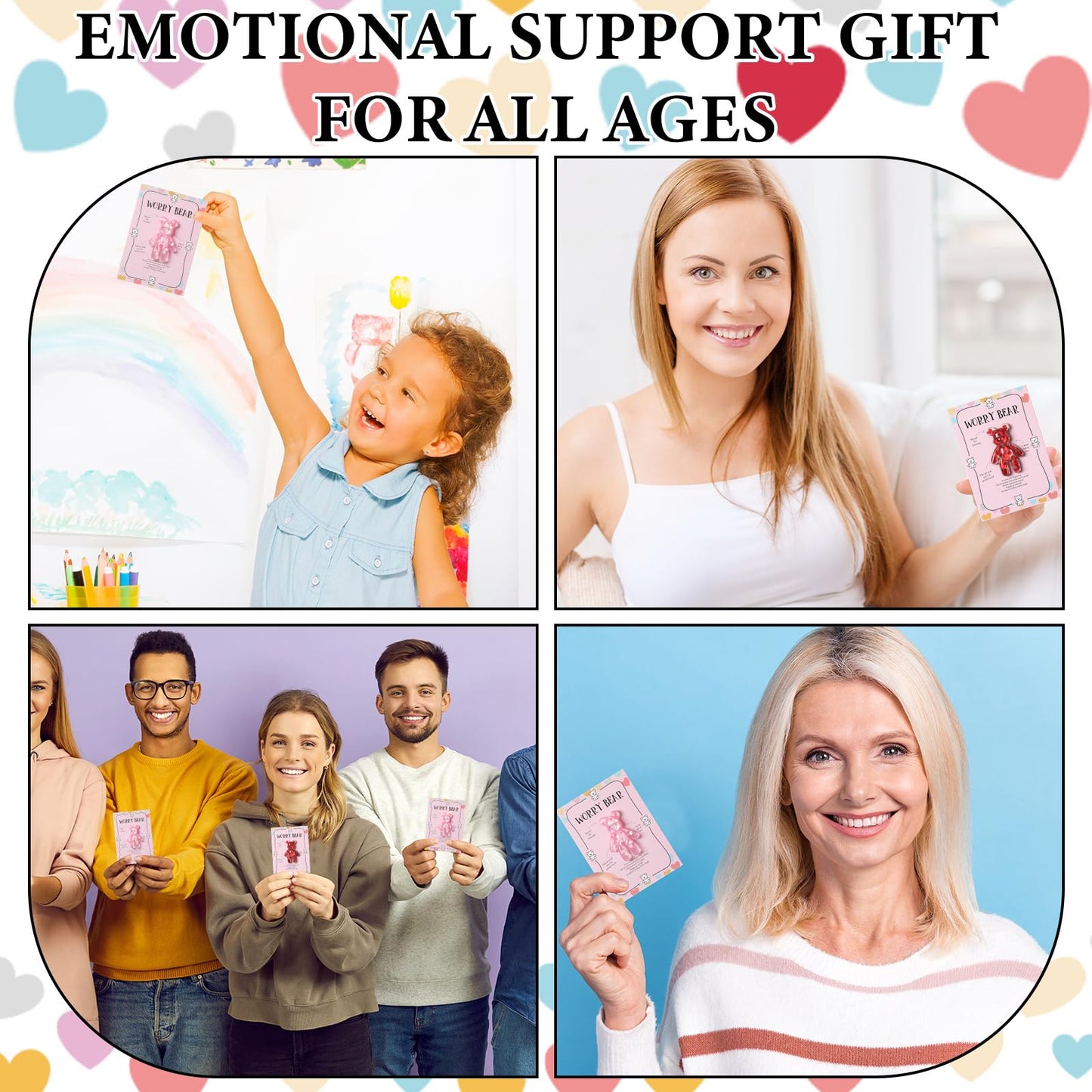 party greeting 10 Set Valentine's Day Pocket Bear Hug Emotional Support Gifts Mental Health Anxiety Relief Positivity Autism Fidget Gift Stress Relief Gift for Boy Girls Favor Gift